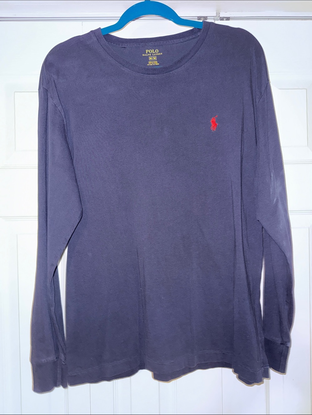 TWO Polo by Ralph Lauren Long-Sleeve Crewneck Shirt in Navy and Gray